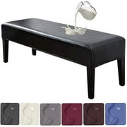 Bench Covers for Dining Room,Waterproof PU Dining Bench Cover Removable Bench Covers Stretch Washable Bench Seat Covers for Dining Room Bench Slipcover