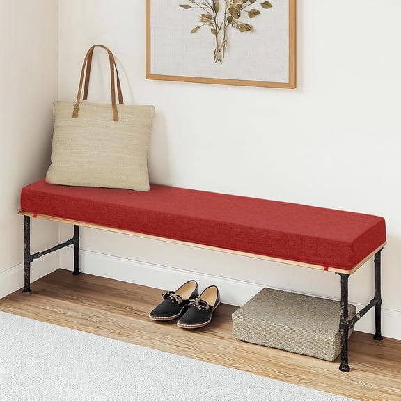 Bench Cushion 47 inch,  Bench Cushions for Indoor Furniture, Non-Slip Window Seat Cushions Indoor, Personalized Custom Bench Cushion (Red, 47x15x3)