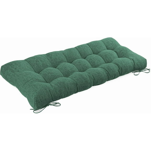Bench Cushion for Indoor Furniture 48 x 19 inch Rectangle Bench Seat Cushion for Bay Window Entryway Bench Thick Textured Chair Cushion with Non-Slip Backing 1 Pack, Green