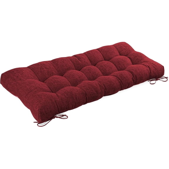 Bench Cushion for Indoor Furniture 48x19 inch Rectangle Bench Seat Cushion for Bay Window Entryway Bench Thick Textured Chair Cushion with Non-Slip Backing 1 Pack, Red
