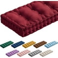 thumbnail image 1 of Bench Cushions for Indoor Furniture 42x16 in Velvet Kitchen Dining Piano Window Seat Cushion, Tufted Patio Porch Swing Thicken Bench Pad Memory Foam for Christmas Decor(Dark Red), 1 of 12