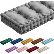 Bench Cushions for Indoor Furniture 42x16 in Velvet Kitchen Dining Piano Window Seat Cushion, Tufted Patio Porch Swing Thicken Bench Pad Memory Foam(Gray)