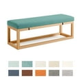 Bench Cushions Long Chair Seat Pad With Buckles Zipper Sofa Linen