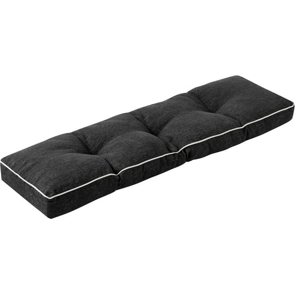 Bench Cushions for Outdoor Furniture, 36 x 14 Inch Outdoor Bench Cushion, Patio Bench Cushion with Durable Ties, Long Patio Seat Cushions for Garden, Indoor, Kitchen&Dining, Black