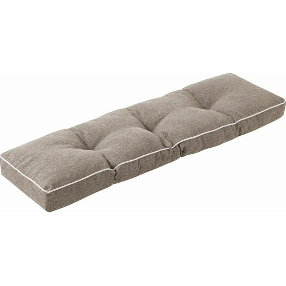 Bench Cushions for Outdoor Furniture, 36 x 14 Inch Outdoor Bench Cushion, Patio Bench Cushion with Durable Ties, Long Patio Seat Cushions for Garden, Indoor, Kitchen&Dining, Khaki
