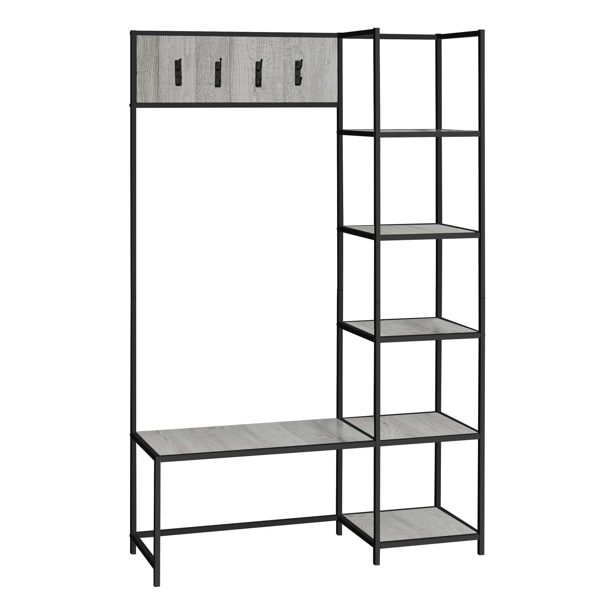 Top Entry Rack 5.75' Gray Multi-Functional Hall Entry Rack with Bench - Walmart.com