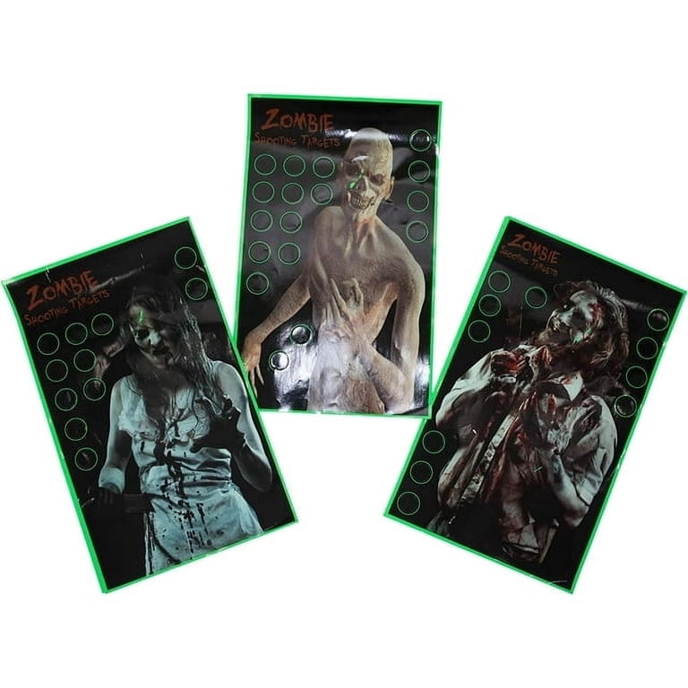 Benchmaster, Zombie Shooting Targets, 9 Pack, Bright Splatter