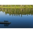 thumbnail image 1 of Bench On A Dock And Trees Reflected In Water Two Mile Lake Duck Mountain Provincial Park Manitoba Print, 1 of 3