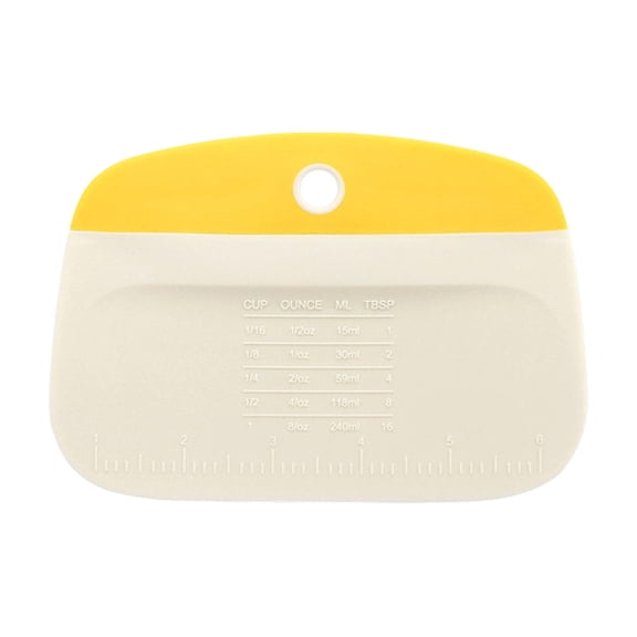 Bench Scraper, Cake Dough Food Scraper Tool, Durable Reusable Dough Scraper and Pastry Cutter With Scale, Food Chopper Spatula Baking Supplies Kitchen Gadgets, 1Pc, Easy to Use(Yellow,5.9x4.1")