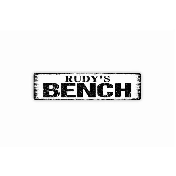 Bench Sign - Buddy Bench Memorial Garden Rustic Street Metal Aluminum Sign or Door Name Plate Plaque - Size: 16 x 4 Inches