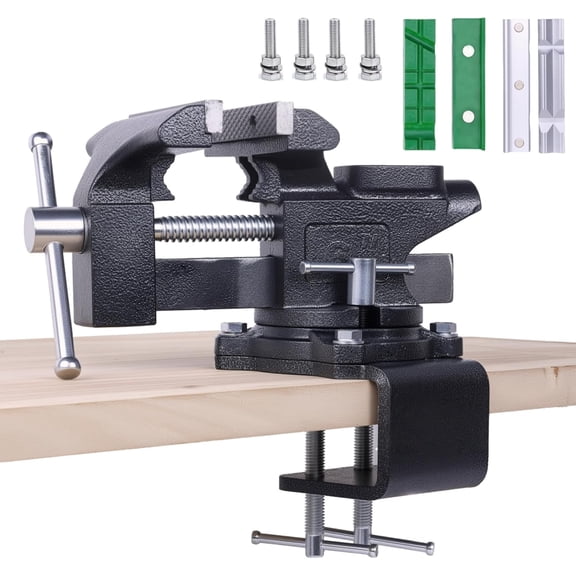 Bench Vise, 6" Jaw Width, Table Vise For Workbench,2-in-1 Multi-Purpose Heavy Duty Bench Vice With Two Multifunctional Jaws, 270 Swivel Base Home Vise for Woodworking, Welding and DIY