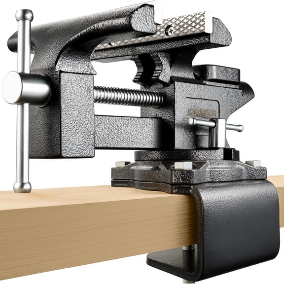 Bench Vise 6", Vice for Workbench with Forged Construction, Built-in Pipe Jaw and Swivel Base, Table Vise for Woodworking, Workshop Use and DIY Job