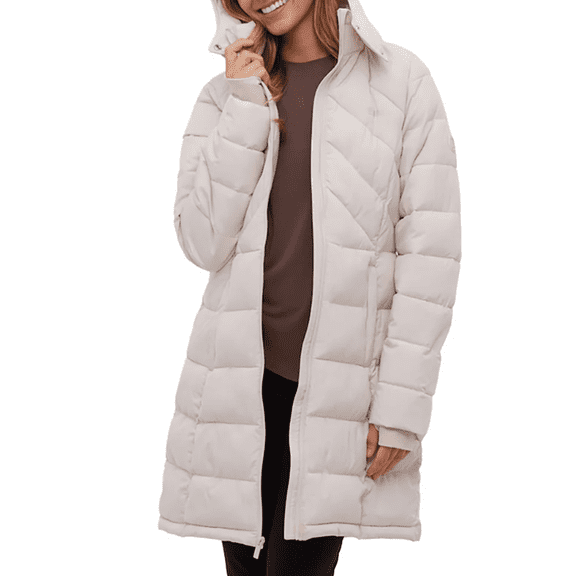 Bench. Women's Long Puffer Jacket Cream XS
