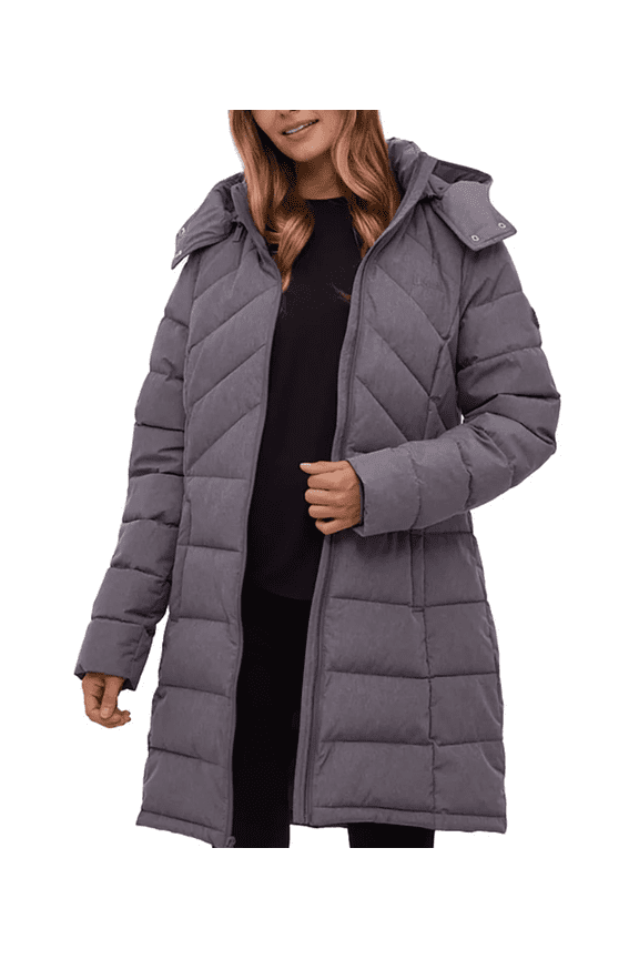 . Women's Long Puffer Jacket Gray Small