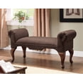 thumbnail image 1 of Benzara Aston Bench withRolled Arm-Color:Brown, 1 of 2
