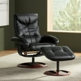 thumbnail image 1 of BenchMaster Black Swivel Ottoman Leather Recliner Chair Modern Armchair Ergonomic Manual Reclining Adjustable Bedroom Living Room, 1 of 7