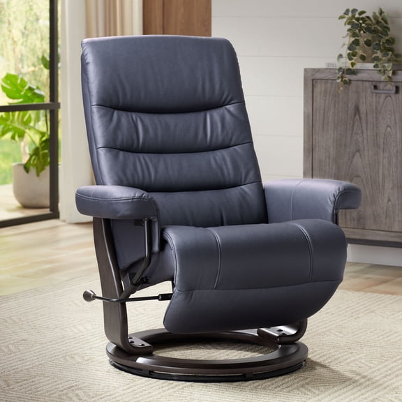 BenchMaster Peregrine Midnight Blue Faux Leather Adjustable Swivel Recliner