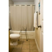 BenchMate Split Shower Curtain for Bath Transfer Benches Premium Hookless Quick-Attach System Helps Keep Water Off Floor