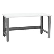 BenchPro 30 x 48 x 30 to 36 in. Adjustable Height Roosevelt Workbenches with Formica Laminate Top, Gray & White