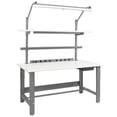 thumbnail image 1 of BenchPro  30 x 60 x 30 to 36 in. Adjustable Height Roosevelt Complete Workstations with LisStat Static Control Laminate Top, Gray & White, 1 of 1