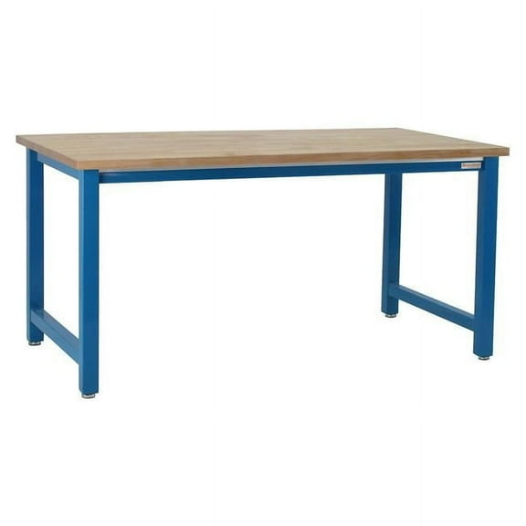 BenchPro 36 x 96 in. Kennedy Workbenches with Solid 1.75 in. Thick Maple Butcher Block Top, Light Blue