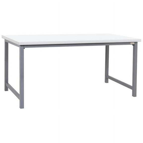 BenchPro PE2448-GrayFr-WT-30H 24 x 48 in. Polk Heavy Duty Economy Workbenches with Formica Laminate Top, Gray & White