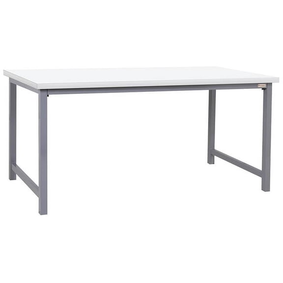 BenchPro PE2460-GrayFr-WT-30H 24 x 60 in. Polk Heavy Duty Economy Workbenches with Formica Laminate Top, Gray & White