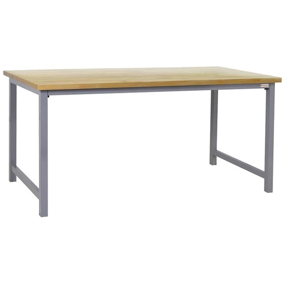 BenchPro PV2472-GrayFr-30H 24 x 72 in. Polk Heavy Duty Economy Workbenches with 1 in. Polk Thick Oiled Solid Maple Top, Gray