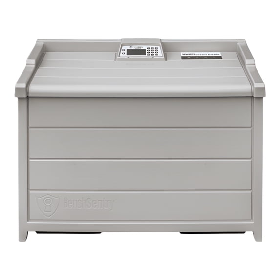 BenchSentry Connect by Genie Package Delivery Box for Outside, Protects Packages from Theft and Damage from Weather - Tan