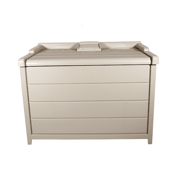 BenchSentry by Genie Package Delivery Box for Outside, Protects Packages from Theft and Damage from Weather - Tan