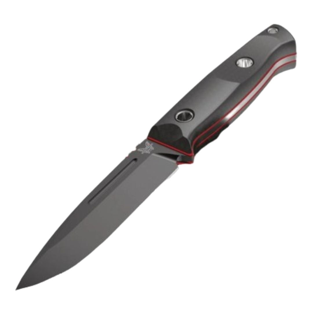 Benchmade 163BK Sibert Bushcrafter Outdoor Knife with Fixed Blade and Drop Point and Carbon Fiber Handle (Black)