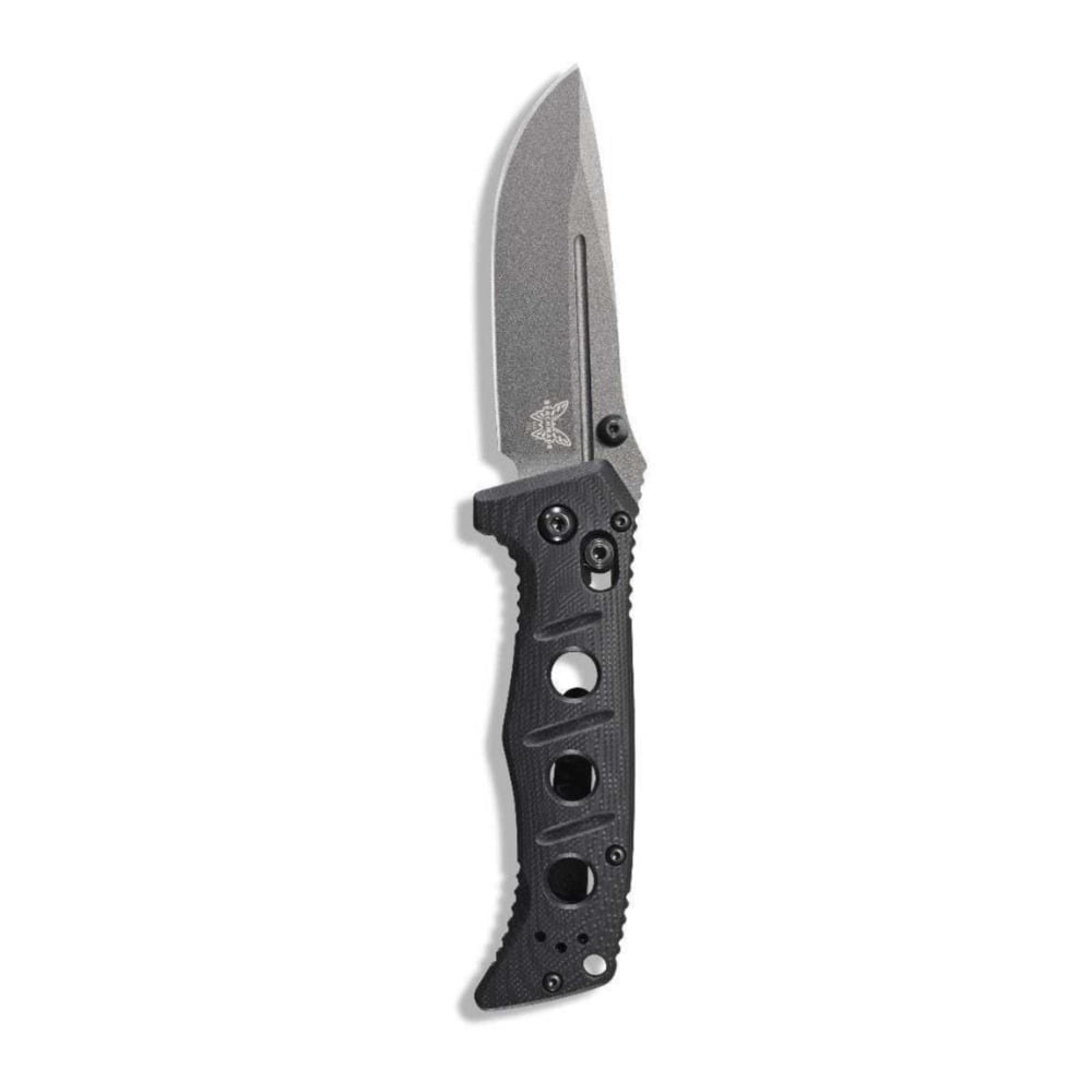Benchmade 273GY-1 Mini Adamas Black G-10 3.25" Gray Plain Edge Folding Knife