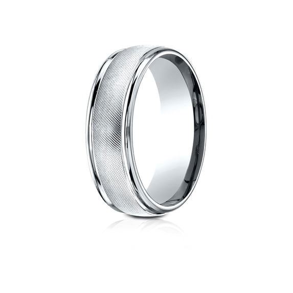 Benchmark� 10 Karat Gold 7mm Comfort-fit Florentine Center High Polish Round Edge Design Wedding Band Ring