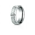 thumbnail image 1 of Benchmark� 10 Karat Gold 7mm Comfort-fit Hammered Finish Grooved Carved Design Wedding Band Ring, 1 of 9