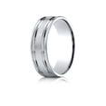 thumbnail image 1 of Benchmark� 10k Gold 7mm Comfort-fit Satin-finished With Parallel Grooves Carved Design Wedding Band Ring, 1 of 9