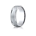 thumbnail image 1 of Benchmark� 10k Gold 7mm Comfort-fit Wired-finished High Polished Round Edge Carved Design Wedding Band Ring, 1 of 9