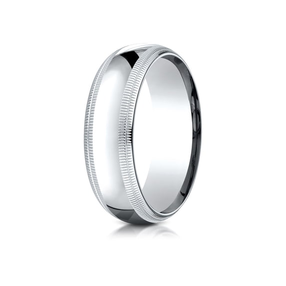 Benchmark� 10k Gold 7mm Slightly Domed Standard Comfort-fit Wedding Band / Ring With Double Milgrain