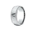 thumbnail image 1 of Benchmark� 10k Gold 8mm Comfort-fit Rope Edge Hammered Finish Design Wedding Band Ring, 1 of 9