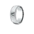 thumbnail image 1 of Benchmark� 10k Gold 8mm Comfort-fit Rope Edge Hammered Finish Design Wedding Band Ring, 1 of 9