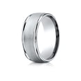 thumbnail image 1 of Benchmark� 10k Gold 8mm Comfort-fit Wire Brush Finish High Polished Round Edge Carved Design Wedding Band Ring, 1 of 9