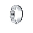 thumbnail image 1 of Benchmark� 14 Karat Gold 7mm Comfort-fit High Polish Round Edge Cross Hatch Center Design Wedding Band Ring, 1 of 9