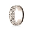 thumbnail image 1 of Benchmark� 14 Karat Rose Gold 7.5mm Comfort-fit Hammered Finish Double High Polish Cut Design Wedding Band Ring, 1 of 7