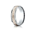 thumbnail image 1 of Benchmark� 14 kt Two Tone Goldd 6mm Comfort-fit Hammer Finish Design Wedding Band Ring, 1 of 7