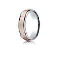 thumbnail image 1 of Benchmark� 14 kt Two Tone Goldd 6mm Comfort-fit Satin Finsh Design Wedding Band Ring, 1 of 7