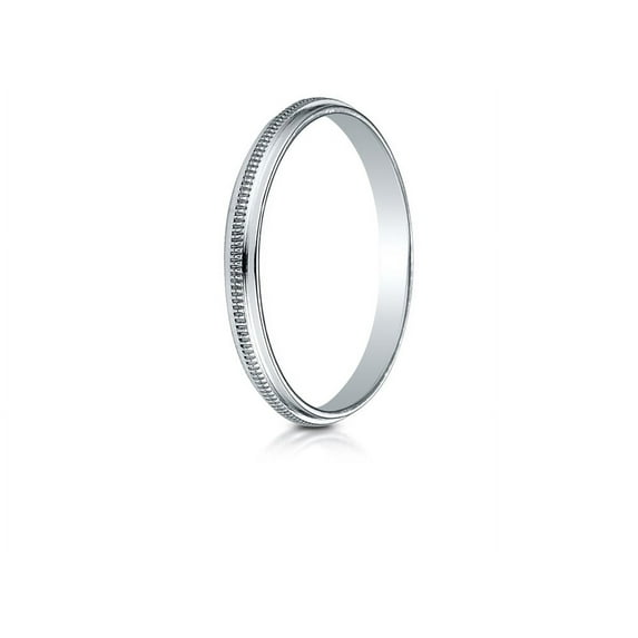 Benchmark� 14k Gold 2mm High Polished Milgrain Center Design Wedding Band Ring