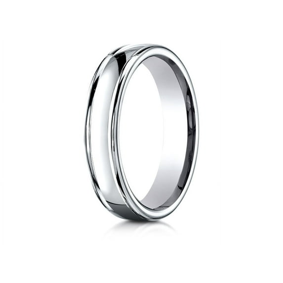 Benchmark� 14k Gold 4mm Comfort-fit Satin-finished High Polish Finish Round Edge Design Wedding Band Ring