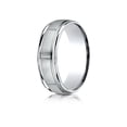 thumbnail image 1 of Benchmark� 14k Gold 7mm Comfort-fit Satin 8 High Center Cuts Round Edge Design Wedding Band Ring, 1 of 9