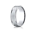 thumbnail image 1 of Benchmark� 14k Gold 7mm Comfort-fit Satin Finish High Polished Round Edge Carved Design Wedding Band Ring, 1 of 9