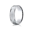 thumbnail image 1 of Benchmark� 14k Gold 7mm Comfort-fit Satin Finish High Polished Round Edge Carved Design Wedding Band Ring, 1 of 9