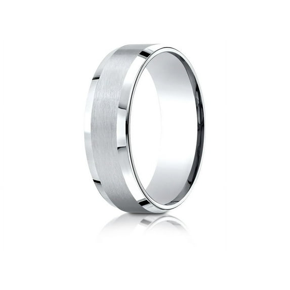 Benchmark� 14k Gold 7mm Comfort-fit Satin-finished With High Polished Beveled Edge Carved Design Wedding Band Ring